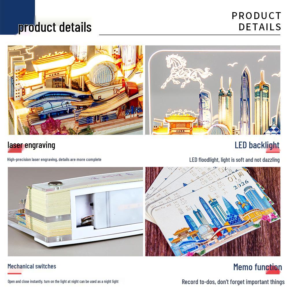 3D Landscape Jiangshan Memo Pad: Desktop Ornament & Calendar - Cultural & Creative DIY Gift