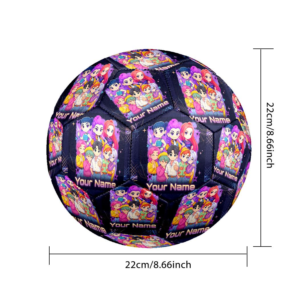 Personalized Size 5 Football Kpop Demon Hunters Pattern Outdoor Game Sports Ball Gift