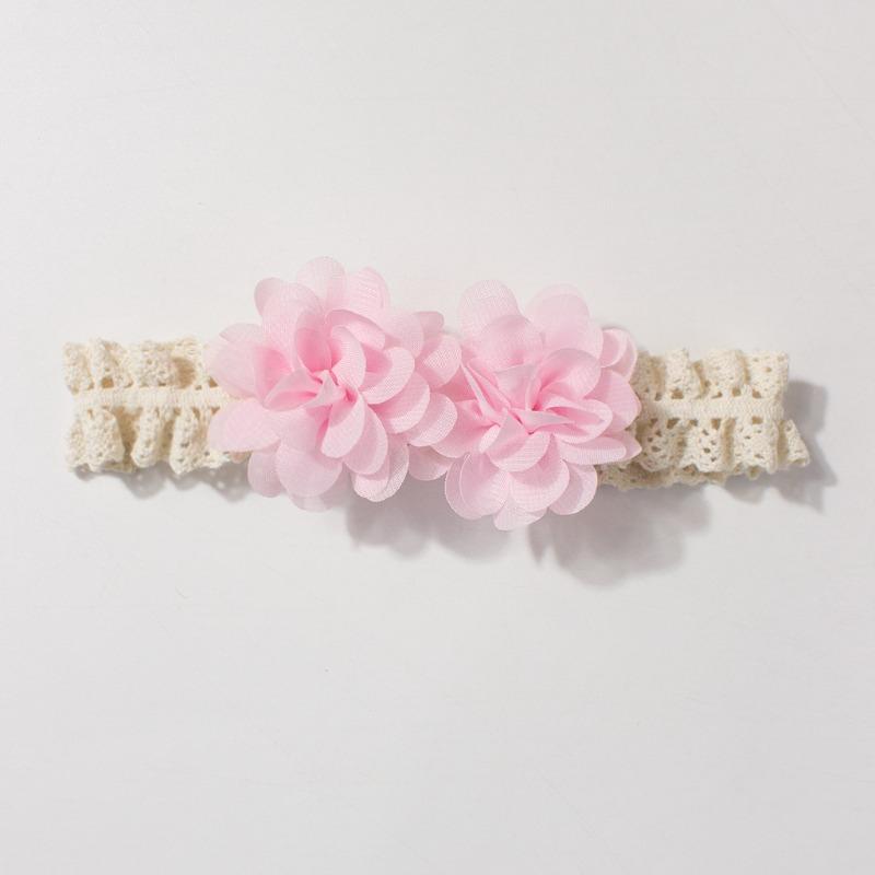 

Meier Baby lace headband, infant solid color chiffon headwrap, lightweight comfortable baby hair accessory светло-розовый