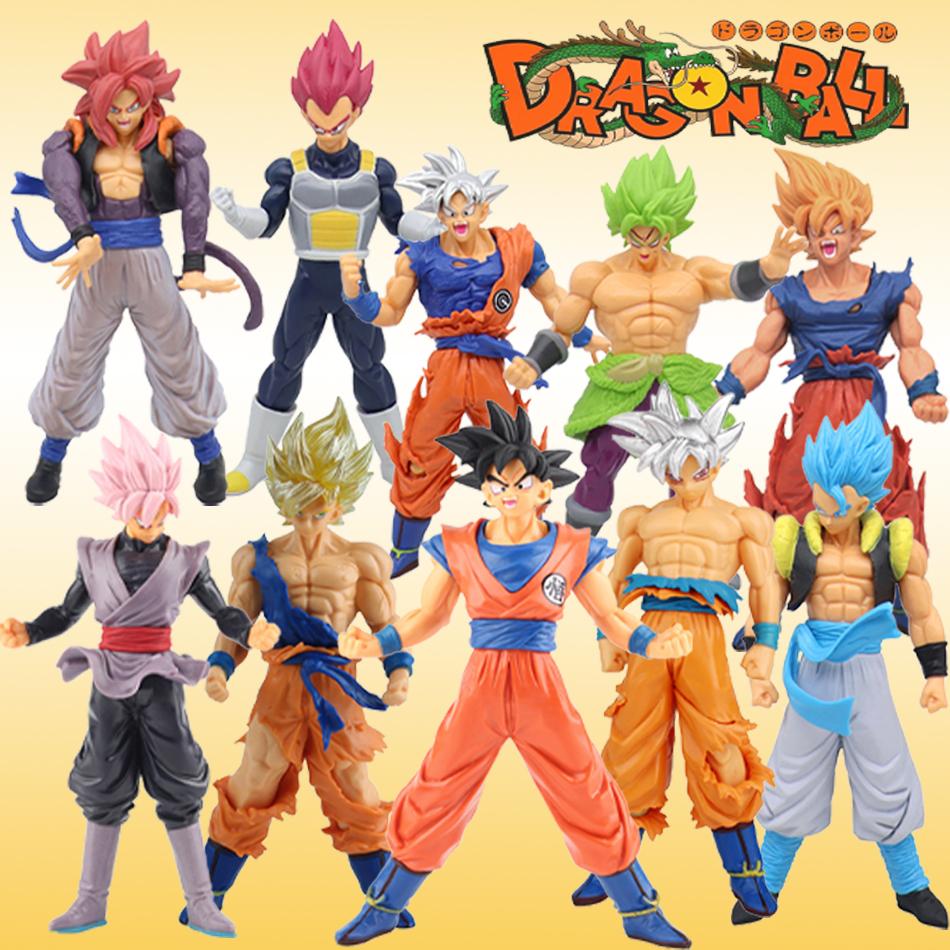 Anime Dragon Ball Z Super Saiyan Son Goku Broly Vegeta Anime Action Figure Model Gifts Collectible Figurines for Kids