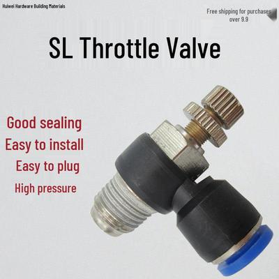 Adjustable Speed Pneumatic L-Type Throttle Valve for Hose Connection SL6-01/8-02/10-03/12-04