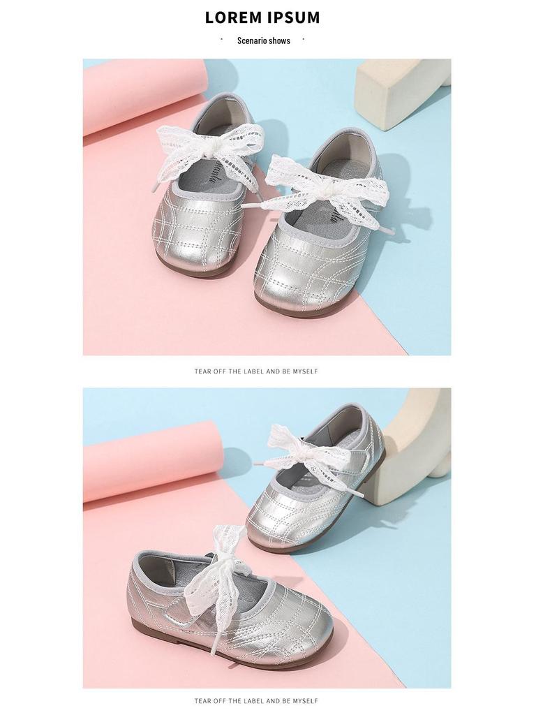 Mädchen-Schleifen-Leder-Prinzessinnenschuhe - Koreanischer Stil, Weiche Sohle, Trendige Single-Schuhe für Frühling/Herbst