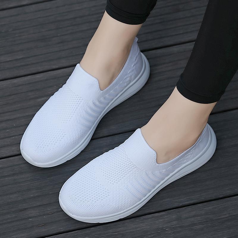 New Women's Ultra Light Oversized Running Shoes, Fashionable Fly Woven Breathable Sports Sneakers
