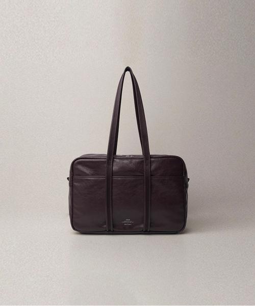 Neue Leather Boston Bag_Burgundy_Medium