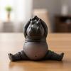Cartoon Abstract Hippopotamus Resin Ornament Yoga Hippopotamus Crocodile Statue Home Office Desktop Ornament Decorative Item