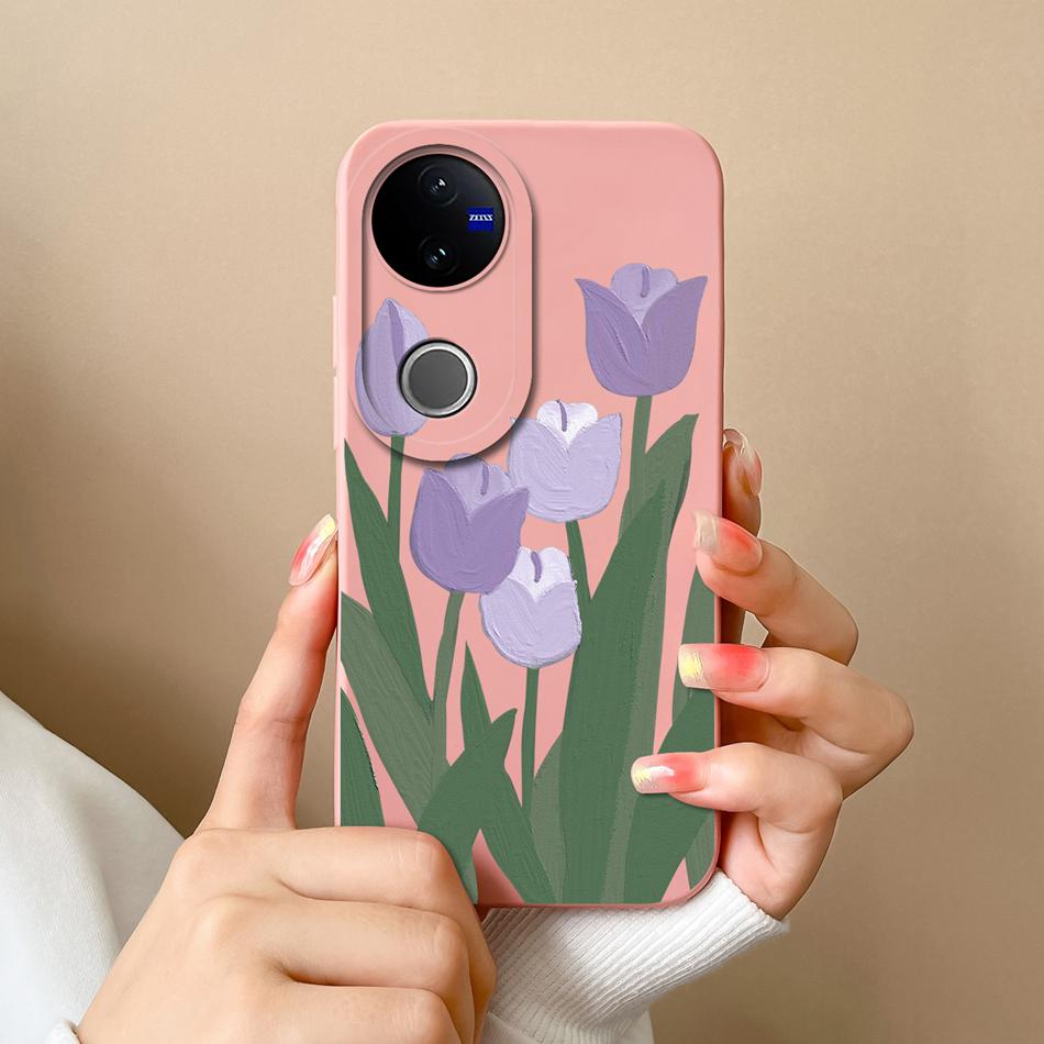 For Vivo V50 Lite Case Cute Cartoon Phone Shell Soft Liquid Silicone Back Cover For Vivo V 50 Full Protection Shockproof Bumper