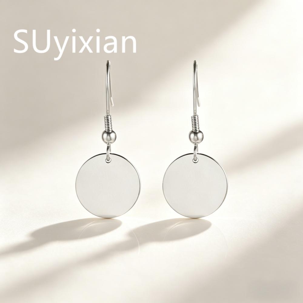 925 Sterling Silver Stylish and Simple Round Brand Earrings Birthday Party Anniversary Gift Daily Wear серебряный