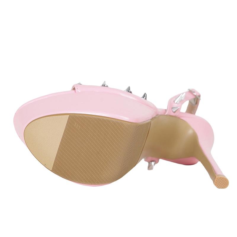 Fashion Eilyken Sexy Peep Toe Pole Dance High Heels Women Sandals Fashion Rivet Platform Open Toe Buckle Strap Party Shoes