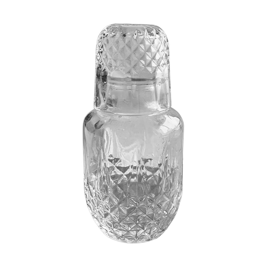 Retro Thick Glass Water Cold Kettle Juice Glass Coffee Cup Water Glass Set Bedside Night Carafe Drinkware for Midnight Drink