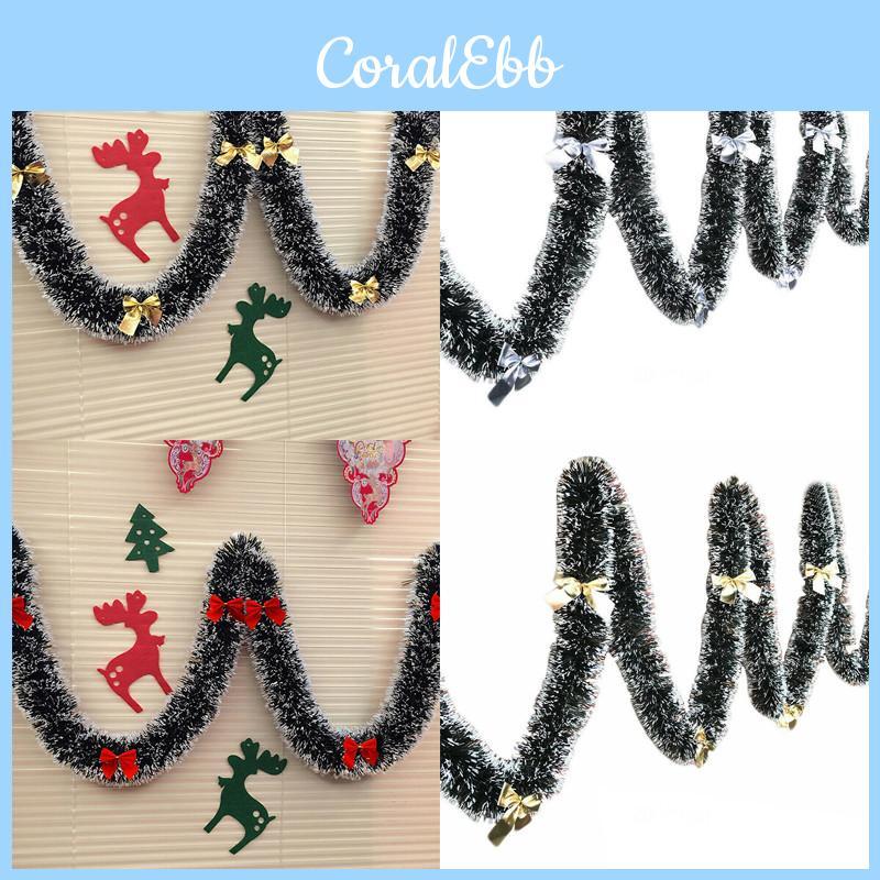 2m Glitter Spesso 65ftx90mm Decorazione Albero di Natale Ghirlanda di Natale Fiocco