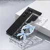 Blue Bow Magnetic Transparent Full Coverage Case for iPhone 14/15/16/17 Pro Max