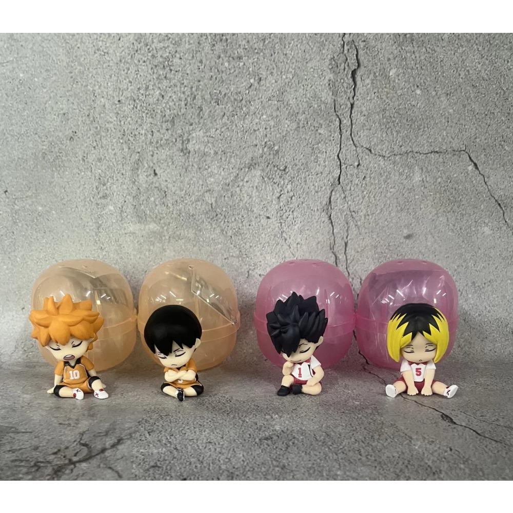 4 Stück/1 Set Haikyuu Figur Shoyo Hinata Tobio Kageyama Schlafposition Kozume Kenma Tetsurou kuroo Gashapon Set Spielzeug Modell Puppe