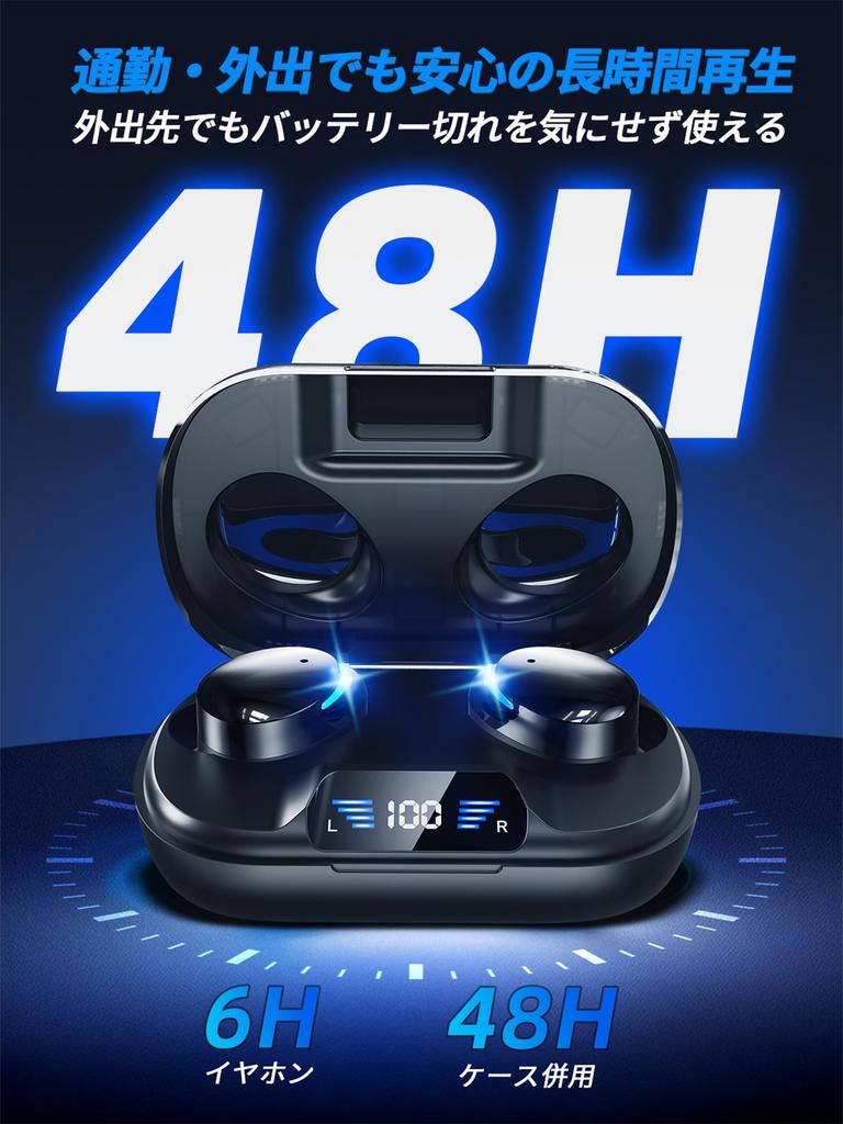 Wireless Bluetooth AAC Low Latency ENC Call Noise LED Battery Level 48 Hours IPX7 Compact and with Ear Black Earphones, 5.4, Compatible, 14.3mm