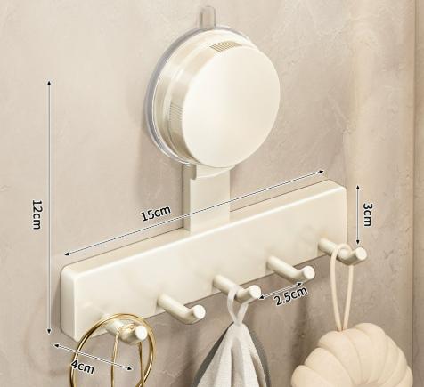 Suction Cup Hooks No Drill Bathroom Kitchen Wall Mount Hanger for Towels Coats Utensils Reusable Strong Grip On Tile Glass