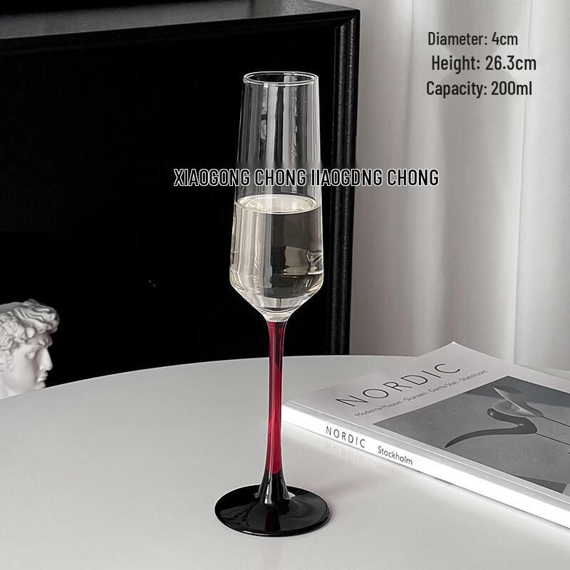 ZISIZ European Red Stem Champagne Glass