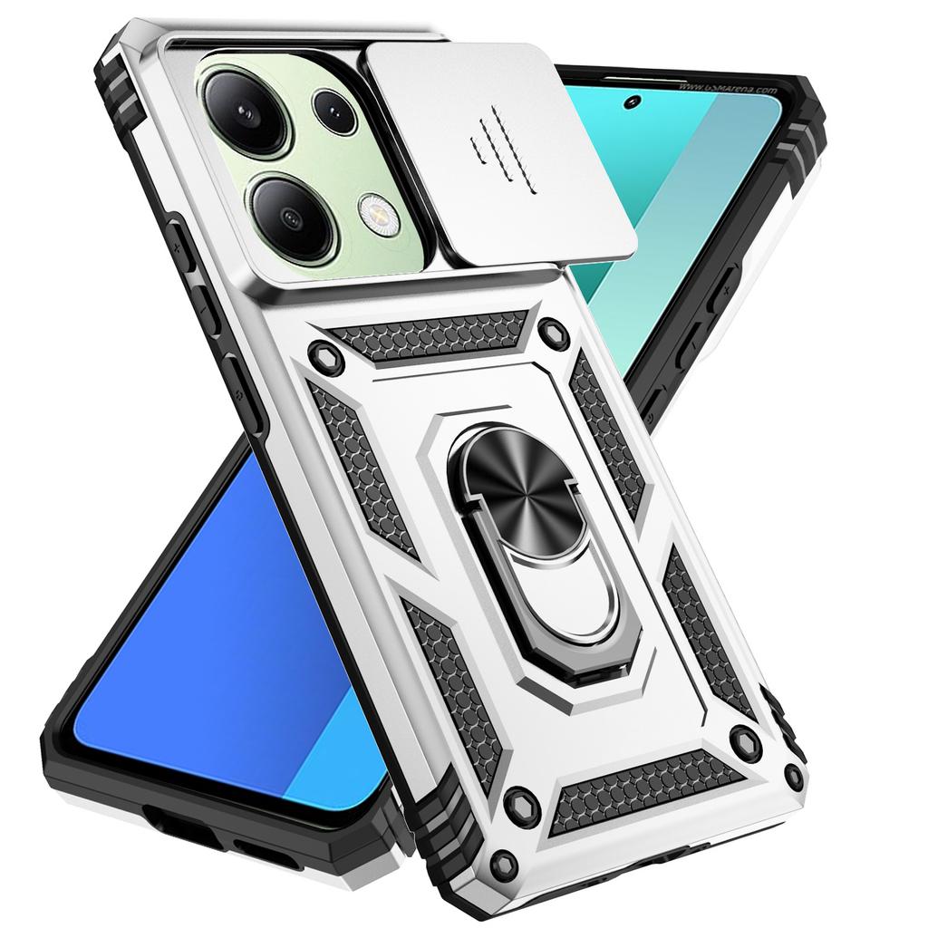 For Xiaomi Redmi Note 13 Pro 4G Case For Xiaomi Redmi Note 13 Pro 4G Cover Shockproof Armor PC Silicone Slide Camera Lens Cover