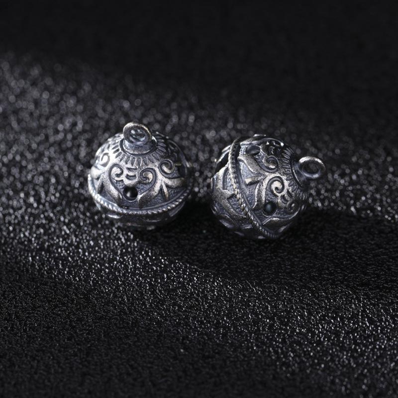 Color-Preserving Distressed Silver Persimmon Lucky Cat Pendant DIY Handmade Bracelet with Tibetan Silver Accessories