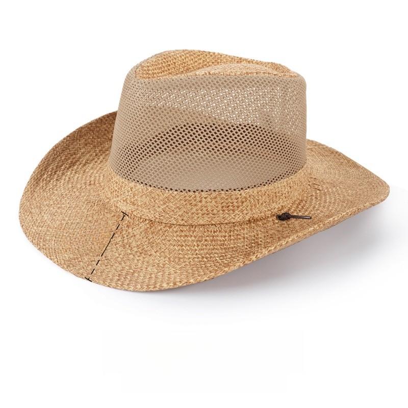 Casual Summer Sun Hat For Men With Wide Brim And Breathable Straw Material For Outdoor Fishing And Sun Protection