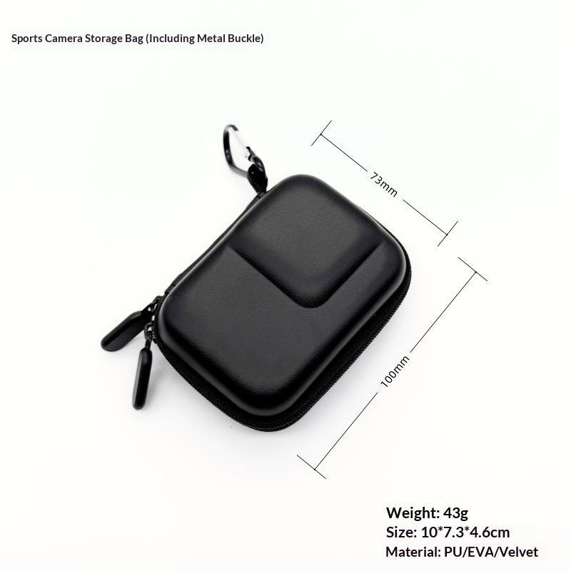 Eva Carrying Case For Action Camera Portable Protective Storage Bag With Carabiner Shockproof Travel Pouch Compatible