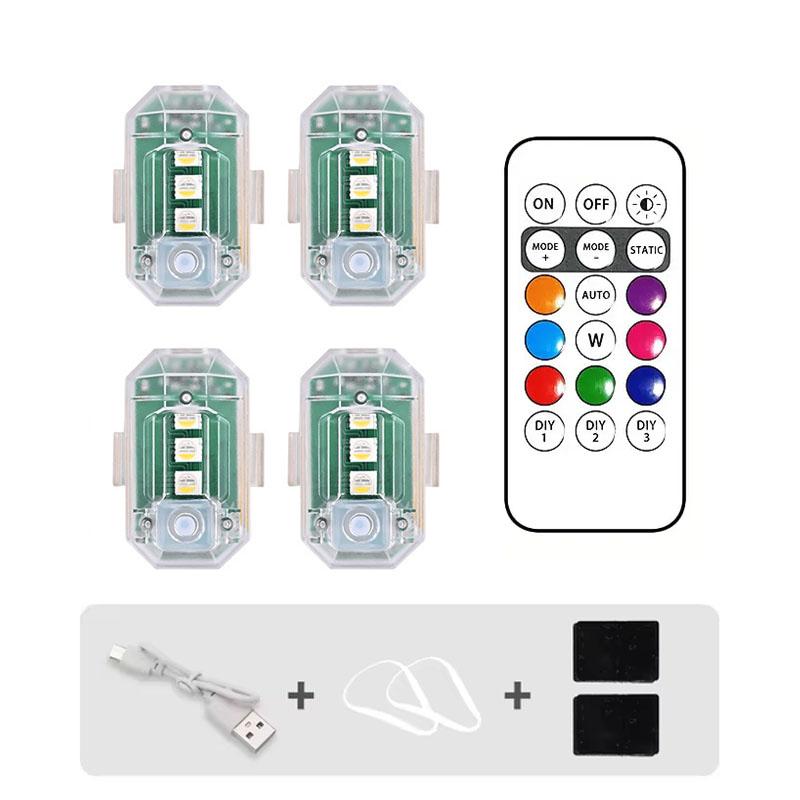 Wireless Remote Control LED Strobe Light 8Color Auto Motorcycle Flash Warning Lamp For Drone Car Bike Atmosphere Signal Light