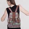 Hippie Canvas Women Backpack Purse- Boho Style Ethnic Drawstring Causal Double Shoulder Vintage Travel Daypack (Landscape), Large