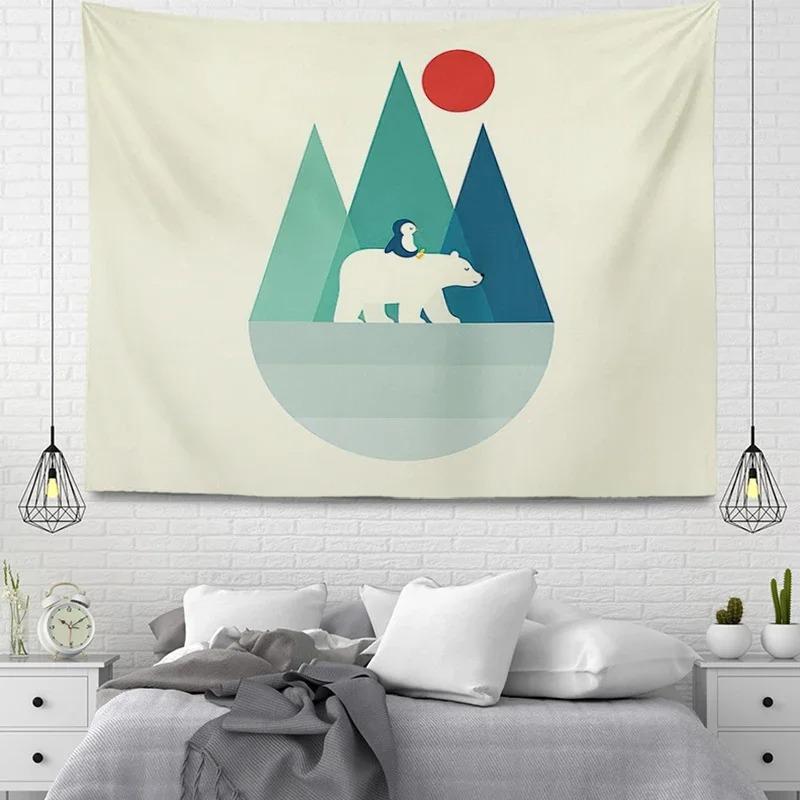 Cartoon Animals Simple Decorative Tapestry Home Wall Living Room Office Decorative Tapestry