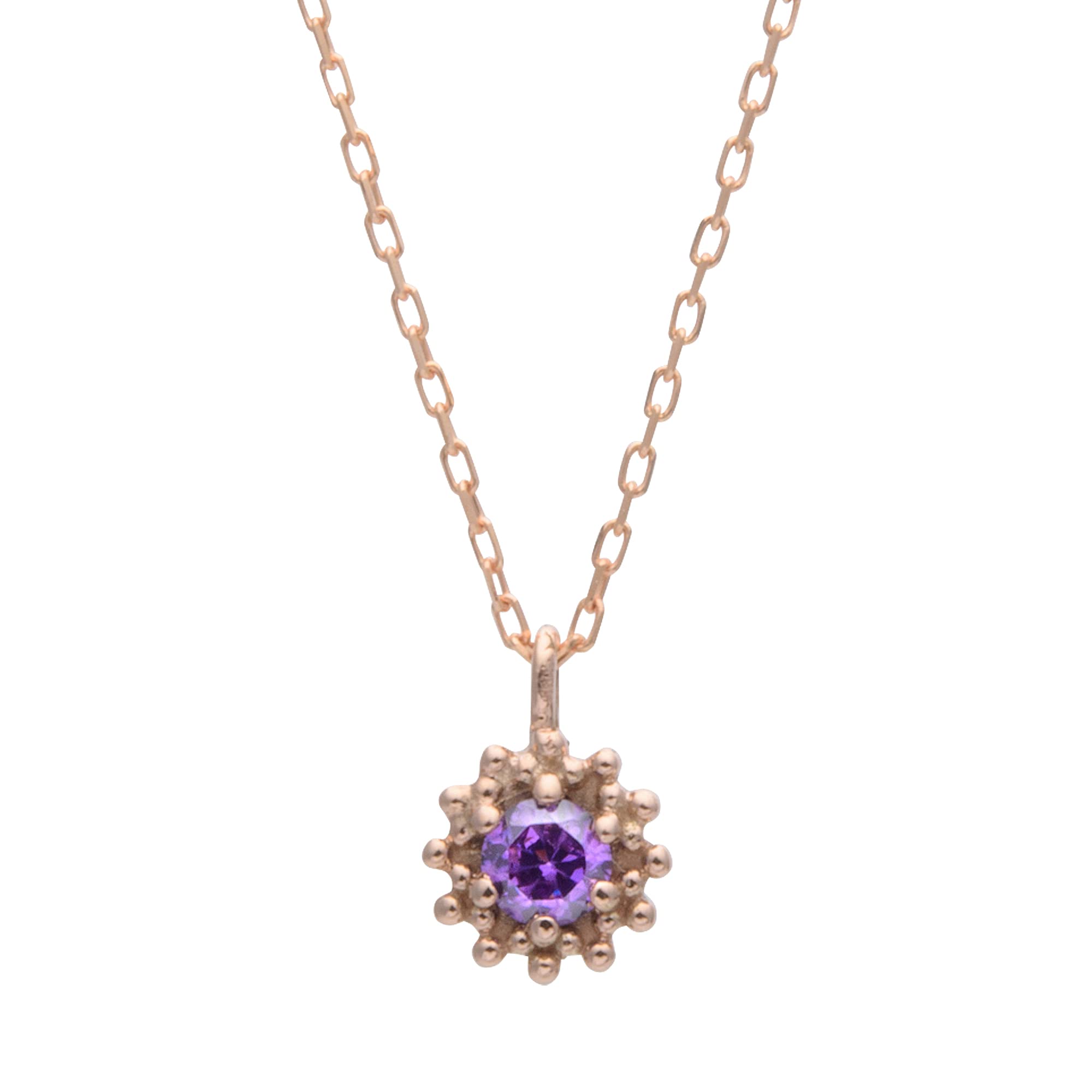 

Sunflower Necklace for Birthday Popular Azuki Made in K10 Pink Amethyst [Matthewmark] Women, Present, Gift, Chain, Japan, Gold,