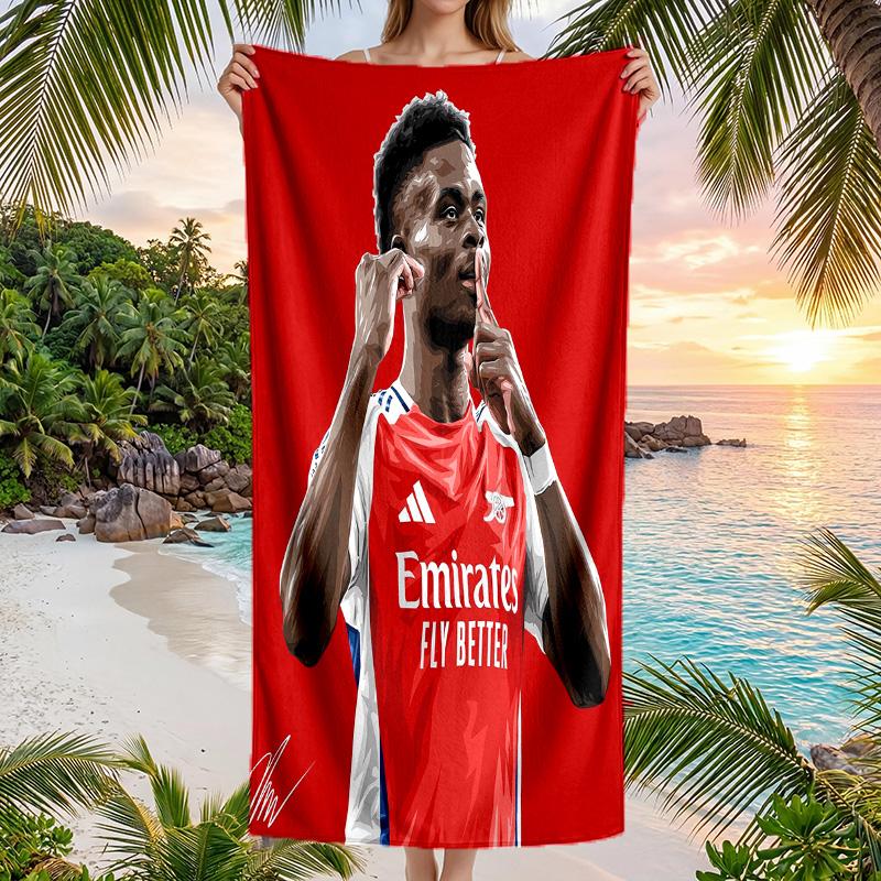 Bukayo Saka Strandtuch Weiches Mikrofaser Sommerhandtuch Schnelltrocknendes Saugfähiges Handtuch für Strand Schwimmbad Reisen