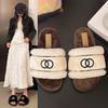 Retro Plush Embroidered Plush Slippers Women's Autumn and Winter Wear 2025 New Plush High-end Thick-bottomed Cotton Slippers