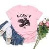 Funny Crow T-Shirt F-Caw-F T Shirt Raven Lover Gift Unisex Short Sleeve T-shirt Fall Season Tee Black Bird Graphic T Shirts