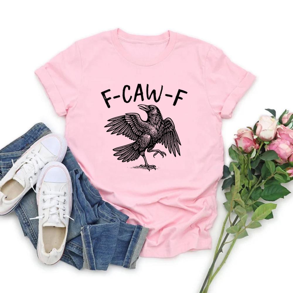 Funny Crow T-Shirt F-Caw-F T Shirt Raven Lover Gift Unisex Short Sleeve T-shirt Fall Season Tee Black Bird Graphic T Shirts