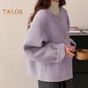 Fall Winter Women Jacket Crew Neck Single-breasted with Side Pockets Loose Short Type Woolen Jacket Shopping Commuting Daily Coat