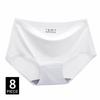 Women's Panties Solid Seamless Underwear Plus Size Comfortable Briefs Silk Satin Lingerie Health Underpants 8 PCS/Set