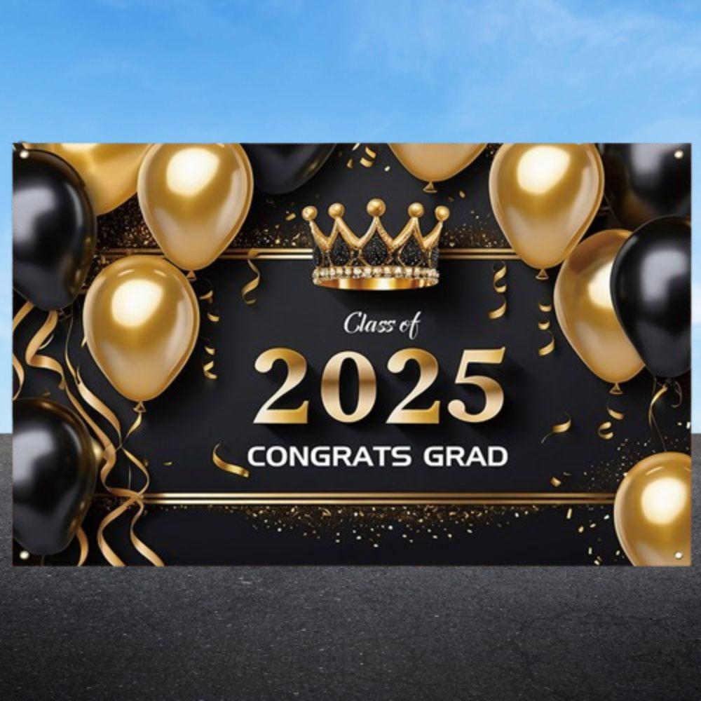 Class of 2025 Graduation Photography Backdrop 180x115cm Happy Graduation Banner  Adults Kids