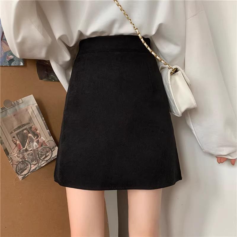

Women s Black Wool A-Line Bodycon Skirt, Plus Size, High Waist, Hip-Covering, Pear-Shaped, Autumn/Winter 2023 L