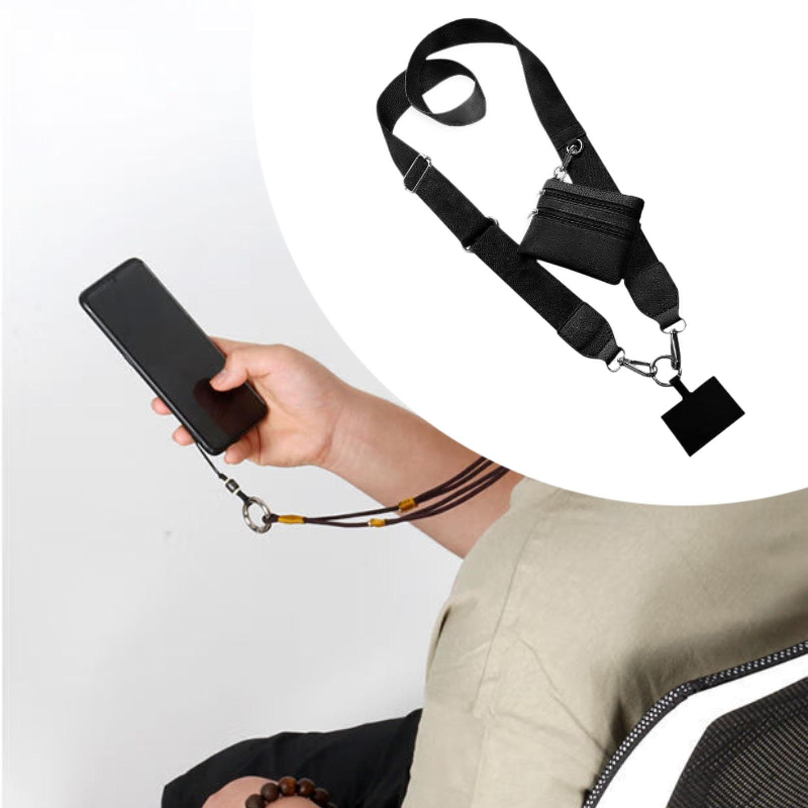 

Телефонный шнурок регулируемый шейный ремешок для пеших прогулок на велосипеде для женщин Black