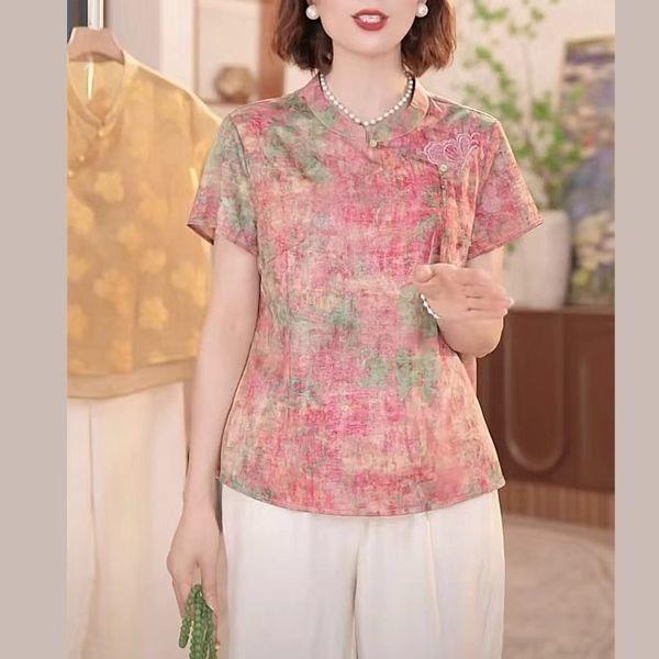 

Популярная в этом году рубашка с темпераментом мамы 2025 лето старшие топы топ женский M [Recommended below 50kg]