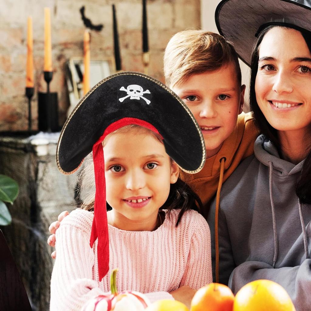 [ZHER-LU] Pirate Hat Halloween Tricorner Hat (1 Piece)