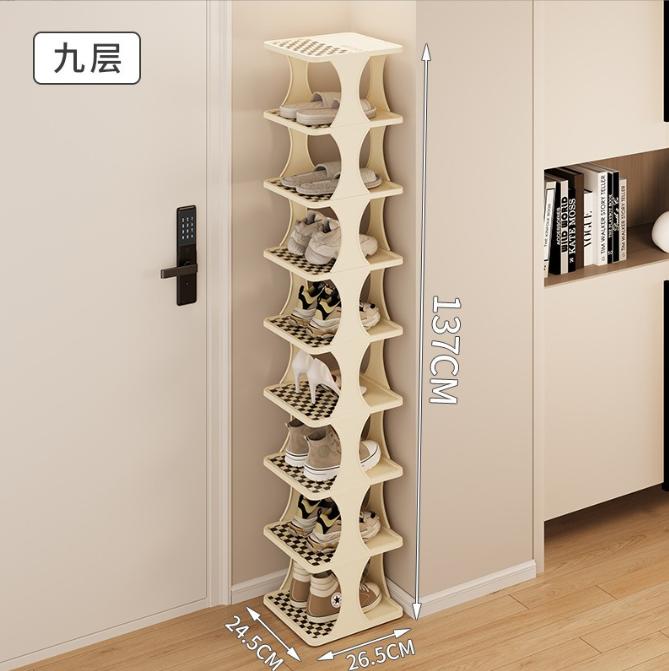 

Компактная полка для обуви, идеально подходящая для небольших помещений и узких проходов — многоуровневый шкаф для хранения обуви для дома, офиса, общежития 9 Layers