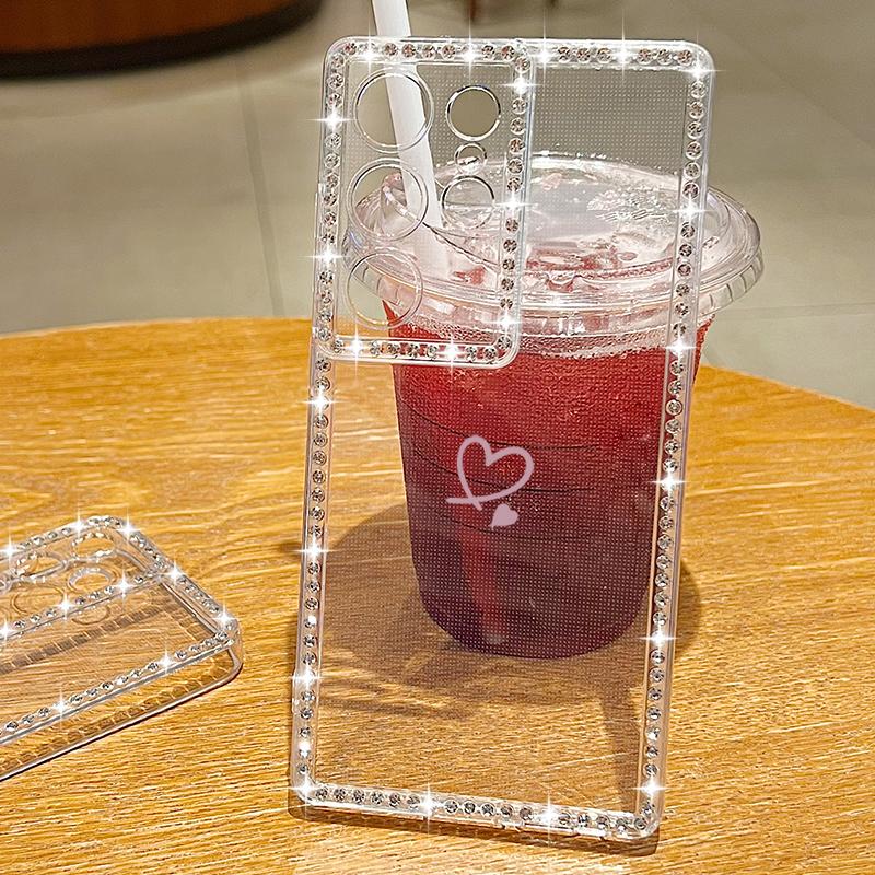 Simple Hearts Soft Case For Samsung Galaxy A56 A55 A54 A36 A35 A25 A15 A16 A53 5G S24 Ultra S25 Edge S23 FE Diamond Phone Cover