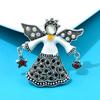 Blucome Rhinestone Vintage Angel Brooch Enamel Opal Jewelry Retro Style Women And Men Pin High Quality New 2023