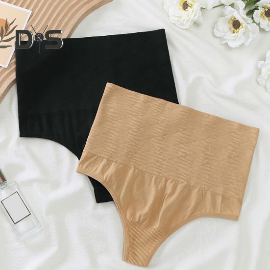 Sexy Women High Waist Tummy Control Thong Shapewear Solid Color Seamless Shaping Briefs Underwear Body Shaper Panties