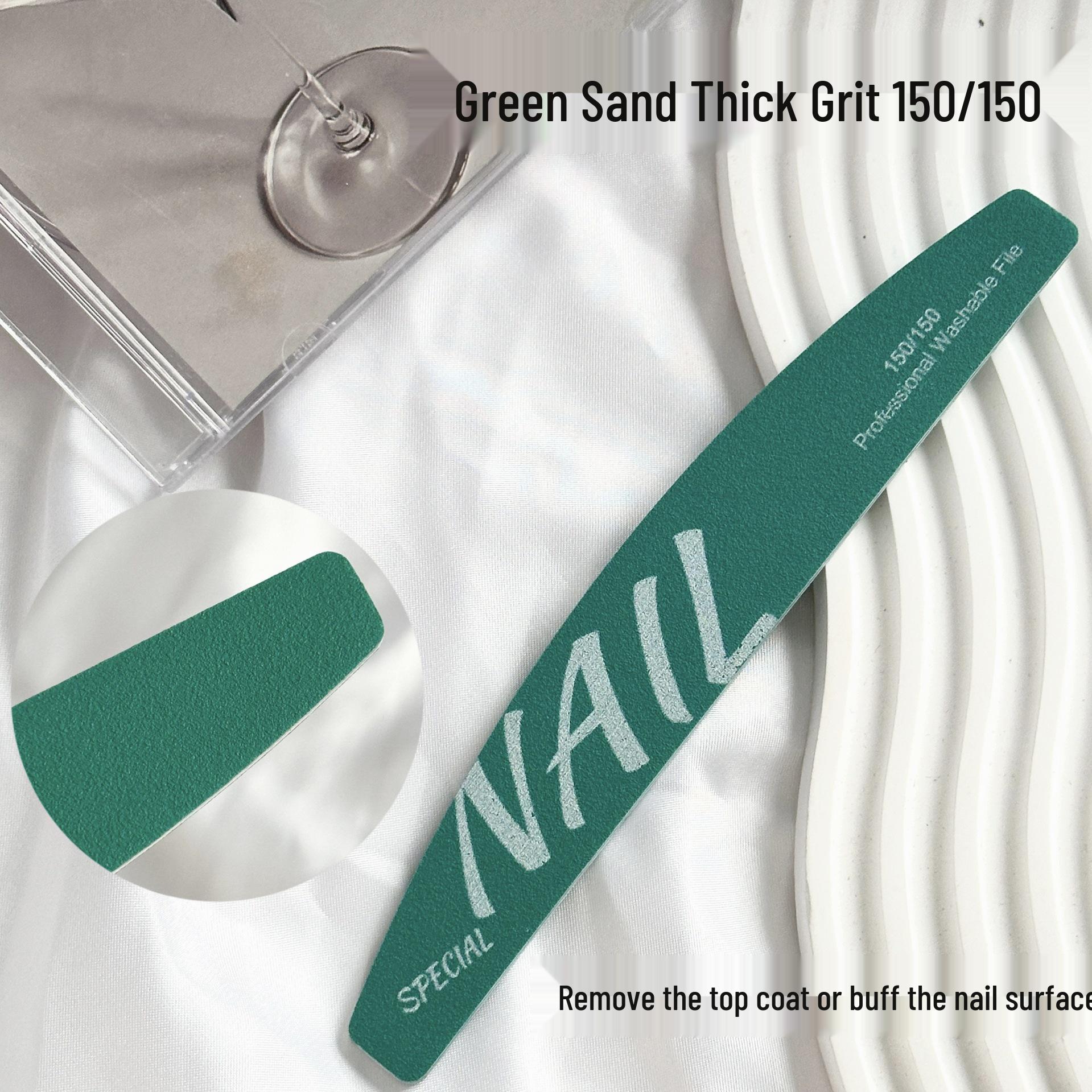 Nail File Strips: Water Washable, Double-Sided 150/150 Green Grit for Polishing, Shaping & Gel Removal