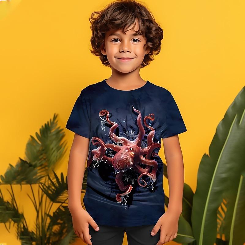 

Boys 3D Graphic T shirt Tee Short Sleeve 3D Print Summer Spring Active Polyester Kids 4-12 Years Outdoor Daily Regular Fit 1112 Years160cm