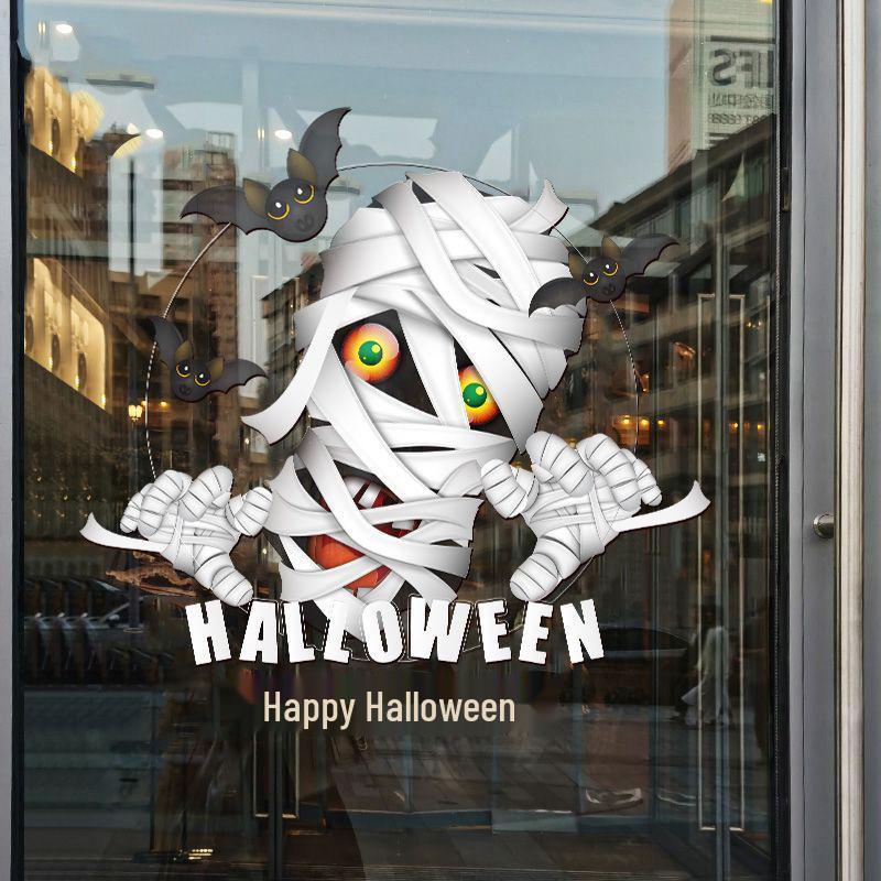 

Жуткие наклейки-аппликации на окна с тыквами на Хэллоуин для витрин магазинов и баров Small