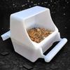 1pc-Hanging Bird Feeders for Cage Plastic Food Container with Perch for Parakeets