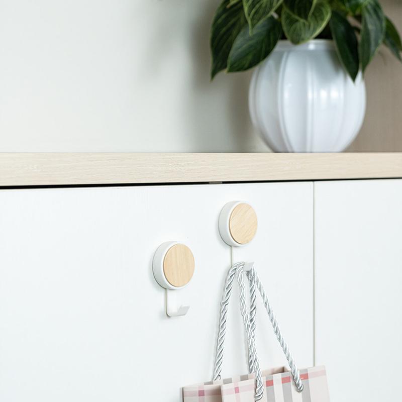 1Pc Self Adhesive Door Wall Hangers Hooks Abs Wood Hat Racks Key Hanger Kitchen Bathroom Home Wall Organizer Ornaments