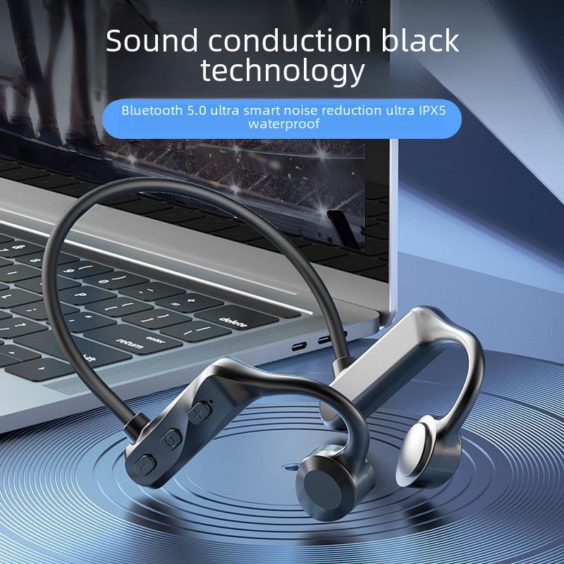 New K69 Sweat-Proof Bone & Sound Conduction Bluetooth 5.0 Back-Hook Wireless Sports Headset