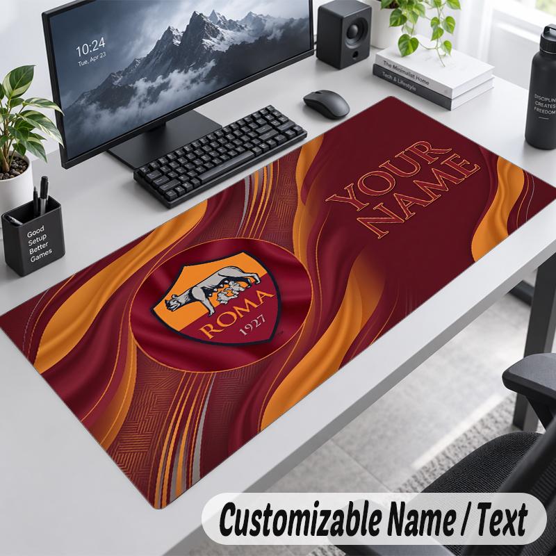 Custom Name Text Mouse Pad AS Roma FC Personalized Desk Pad For Work And Gaming