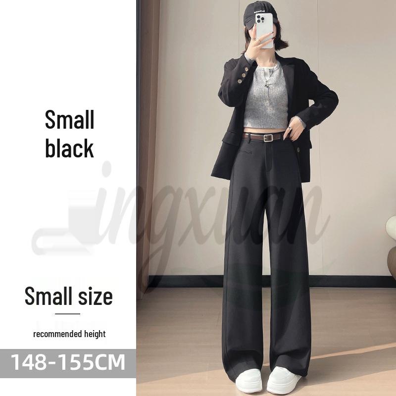 

Women s Autumn 2026 High-Waist Plus Velvet Wide-Leg Suit Pants - Floor Length Casual Style L